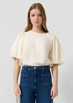 Wehkamp QS top met textuur ecru aanbieding
