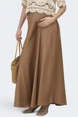 Wehkamp ONLY MATERNITY zwangerschaps maxi rok bruin aanbieding
