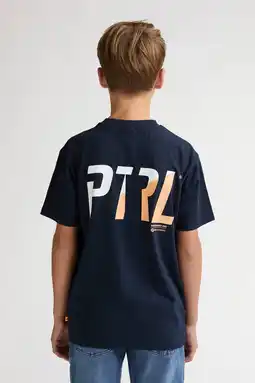 Wehkamp Petrol Industries T-shirt met backprint donkerblauw aanbieding