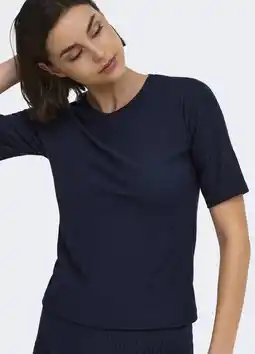 Wehkamp ONLY PLAY sportshirt Onpseren On 2/4 Reg Rib Tee Noos donkerblauw aanbieding