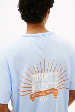 Wehkamp Tommy Jeans relaxed T-shirt met backprint lichtblauw aanbieding