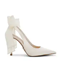 Wehkamp Steve Madden Teacup-P satijnen slingback pumps met strik ivoor aanbieding