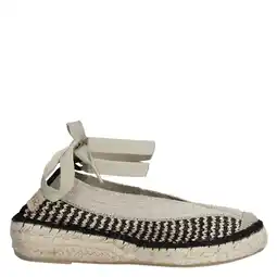 Wehkamp Shabbies Amsterdam PALMA Kimono leren espadrilles zwart/beige aanbieding
