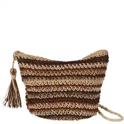 Wehkamp Sarlini raffia crossbody tas bruin aanbieding