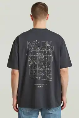 Wehkamp G-STAR relaxed T-shirt met backprint grijs aanbieding