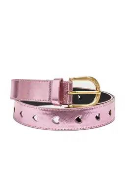 Wehkamp Fabienne Chapot metallic leren riem Cut it Out Heart roze aanbieding