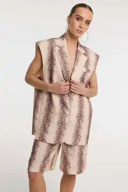 Wehkamp Refined Department gilet met dierenprint bruin aanbieding
