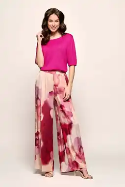Wehkamp Mart Visser wide leg highwaist gebloemde broek roze aanbieding