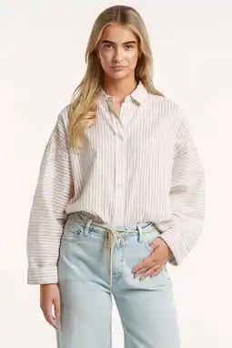 Wehkamp Circle of Trust gestreepte blouse ecru aanbieding