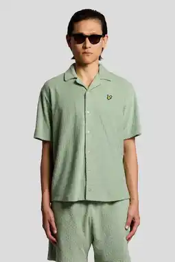 Wehkamp Lyle & Scott badstof relaxed casual overhemd groen aanbieding