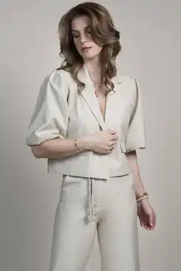 Wehkamp Elvira Collections cropped blazer beige aanbieding