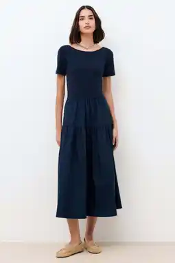Wehkamp Caroll midi jurk marineblauw aanbieding