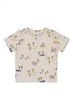 Wehkamp Feetje T-shirt Safari Savage ecru/blauw aanbieding