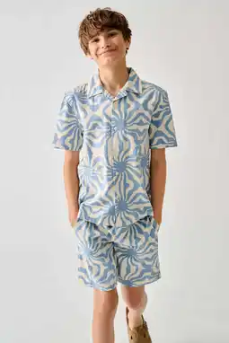 Wehkamp ONLY & SONS JUNIOR casual short met textuur lichtblauw aanbieding