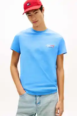 Wehkamp Tommy Jeans slim T-shirt lichtblauw aanbieding