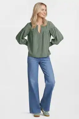 Wehkamp Anytime blouse met V-hals donkergroen aanbieding