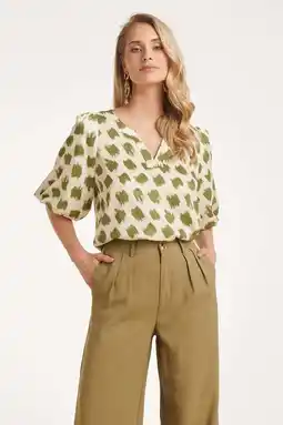 Wehkamp Smashed Lemon blousetop groen aanbieding
