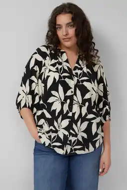 Wehkamp s.Oliver Curve gebloemde blouse zwart aanbieding