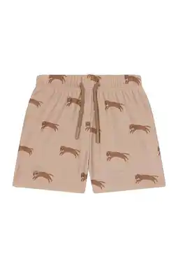 Wehkamp Swim Essentials zwemboxer met all over print bruin aanbieding