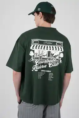 Wehkamp Prohibited oversized T-shirt met backprint donkergroen aanbieding