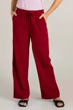 Wehkamp Ivy Beau wide leg regularwaist broek rood aanbieding