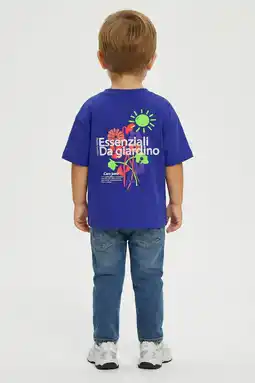 Wehkamp Little Cars T-shirt met backprint blauw aanbieding