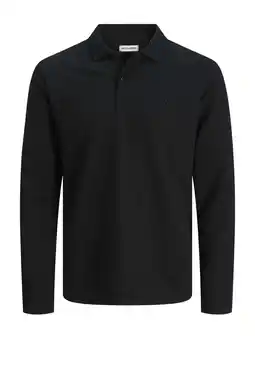 Wehkamp JACK & JONES ESSENTIALS regular polo met textuur zwart aanbieding