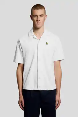 Wehkamp Lyle & Scott badstof relaxed casual overhemd wit aanbieding