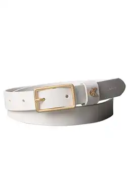 Wehkamp Calvin Klein leren riem ecru aanbieding