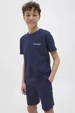 Wehkamp JACK & JONES JUNIOR T-shirt + korte broek donkerblauw aanbieding