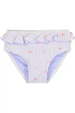 Wehkamp Little Dutch zwembroekje Dreamy Stripes met ruches lila/wit aanbieding