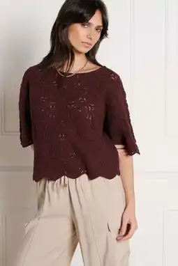 Wehkamp LOLALIZA top donkerbruin crochet aanbieding
