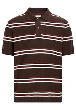 Wehkamp Redefined Rebel regular gestreepte polo bruin aanbieding