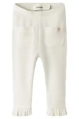 Wehkamp LIL' ATELIER BABY slim regularwaist legging ecru met textuur aanbieding