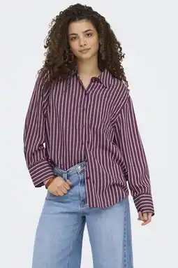 Wehkamp ONLY gestreepte blouse paars aanbieding