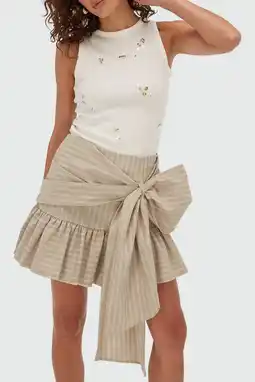 Wehkamp JOSH V gestreepte rok beige aanbieding