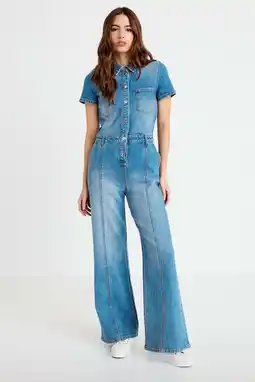Wehkamp Cache Cache jumpsuit medium blue denim aanbieding