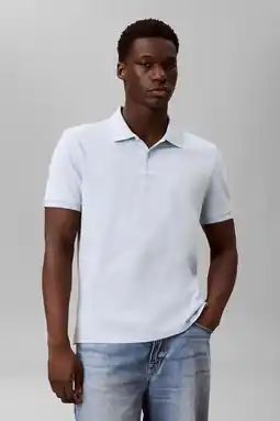 Wehkamp CALVIN KLEIN JEANS regular polo lichtblauw aanbieding