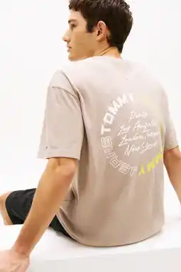 Wehkamp Tommy Jeans relaxed T-shirt met backprint oudroze aanbieding