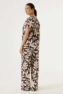 Wehkamp Garcia regularwaist gebloemde casual broek bruin aanbieding