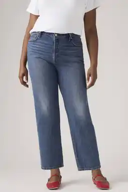 Wehkamp Levi's Plus highwaist straight leg jeans medium blue denim aanbieding