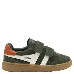 Wehkamp Gola Viper Strap suède sneakers donkergroen/wit aanbieding