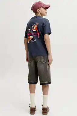 Wehkamp JACK & JONES JUNIOR T-shirt met backprint donkerblauw aanbieding