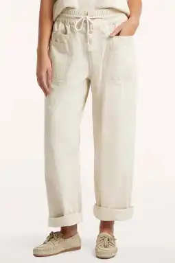 Wehkamp Circle of Trust straight regularwaist broek ecru aanbieding