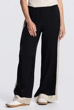 Wehkamp JANSEN Amsterdam wide leg highwaist broek zwart aanbieding