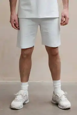 Wehkamp Kultivate Luxury regular sweatshort lichtblauw aanbieding