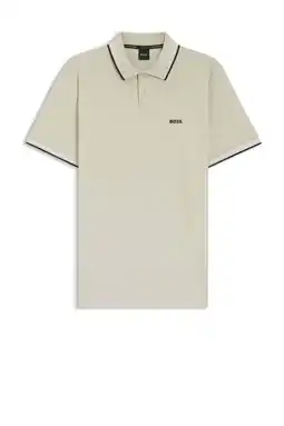 Wehkamp BOSS slim polo beige aanbieding