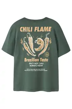 Wehkamp NAME IT KIDS T-shirt met backprint donkergroen aanbieding