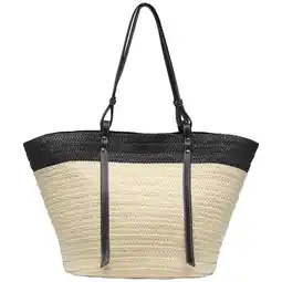 Wehkamp ONLY raffia shopper ONLCELIA naturel/zwart aanbieding