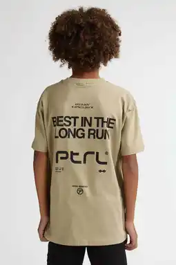 Wehkamp Petrol Industries T-shirt met backprint zand aanbieding